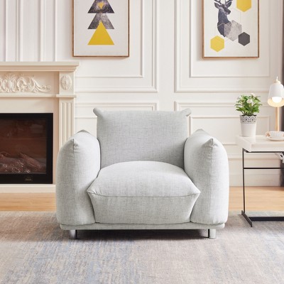 NicBex Couches for Living Room 42" Single Sofa Accent Chair Fabric Cotton Linen Chair Modern Upholstered 1-seater Sofa Couch for Apartment