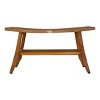34" Satori ED988 Wide Teak Wood Shower Bench with Shelf - EcoDecors - 2 of 4