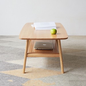 Okak Modern 2-tier Center Table Coffee Table Side Tables Patio End Table Study Desk With Solid Wood Storage Shelf Outdoor&Indoor - 1 of 4