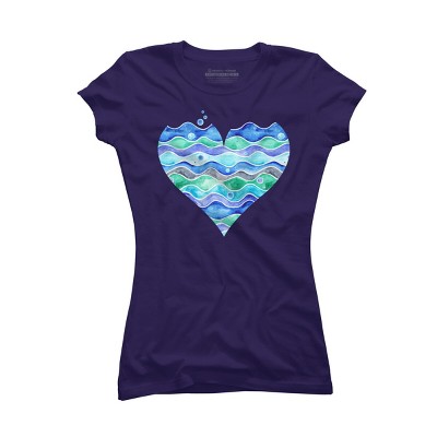 Junior's Design By Humans A Sea of Love (white) By Timone T-Shirt