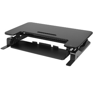 Monoprice Height Adjustable Gas-Spring Dual Handle Sit-Stand 36-Inch Workstation Desk Converter with Keyboard Tray - 1 of 4
