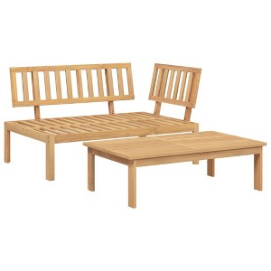 vidaXL Patio Pallet Sofa Set - 2 Pc Acacia Wood Outdoor Garden Table and Corner Sofa - Modular Furniture for Deck, Patio, Backyard - 1 of 4