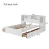 Full Size Storage Bed with Tall Extended Bookcase Headboard, 6 Drawers and Charging Station - 4 of 4