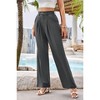 Women's Wide Leg Pants High Waist Work Business Office Trousers Casual Suit Pants Back Elastic with Pockets - 2 of 4