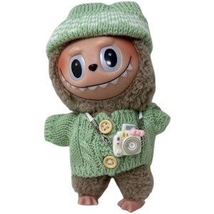 Doll Clothes Superstore Adventurers Green Sweater Set with Hat & Camera for 17.5 cm Labubu Dolls - 1 of 4