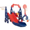 Infurnic Baby Activity Gyms 5-in-1 Kids Playground, Giraffe Design, Slide, Swing, Basketball, Football, Multicolored, 26.77"*5.91"*15.35" - 2 of 4