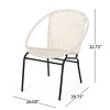 Coolbibila-Patio Chair Set Of 2, Arm Chairs With Back, Dining Chairs Set Made Of Wicker, Modern Dining Chairs With Arms - 4 of 4