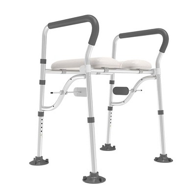 Raised Toilet Seat, Height Adjustable Toilet Safety Chair for Handicapped, Supports Up to 300lbs, Toilet Riser with Anti-Slip Handles