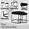 GlasFlength End Table Set of 2, Industrial Wood Finish with Sturdy Metal Frame for Living Room, Bedroom, Patio, Black, 27.56"*27.56"*17.72" - 2 of 4