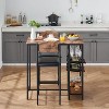 Bar Table Set for 2, Counter-Height Kitchen Dining Table with 2 Upholstered Chairs & Footrest, Space-Saving Barstools for Small Kitchens - 3 of 4