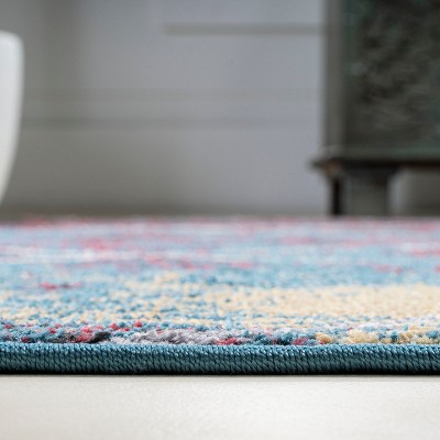 Cole 4x6 Multi/White Synthetic Trellis Area Rug