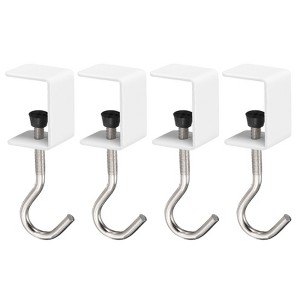 Unique Bargains Steel Hanging Bag Clothes Desk Mount Utility Hooks 4 Pcs - 1 of 4