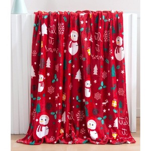 Elegant Comfort Super Soft Christmas Prints Blanket Home D¨¦cor, Warm Cozy Throws for Winter Bedding. - 1 of 4