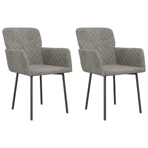 vidaXL Dining Chairs, 2 Pcs, Light Gray Velvet - 1 of 4