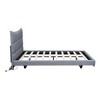 HomeRoots Gray Tufted Upholstered Full Bed Frame With LED Lighting And USB - 4 of 4