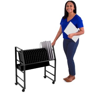 Line Leader Open Charging Cart  Holds Up to 16 Devices - Black - 1 of 4