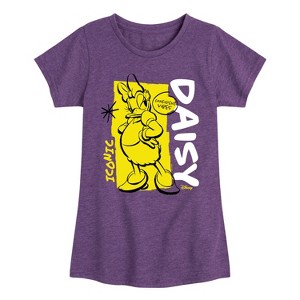 Girls' - Disney - Daisy Duck Iconic Confident Vibes Fitted Short Sleeve Graphic T-Shirt - 1 of 4