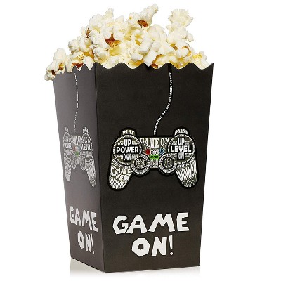 Set Of 100 Mini 5X3 inch Popcorn Favor Boxes - Video Game Party Supplies Candy Snack Containers for Birthdays and Parties, 3.3 X 5.5 inches