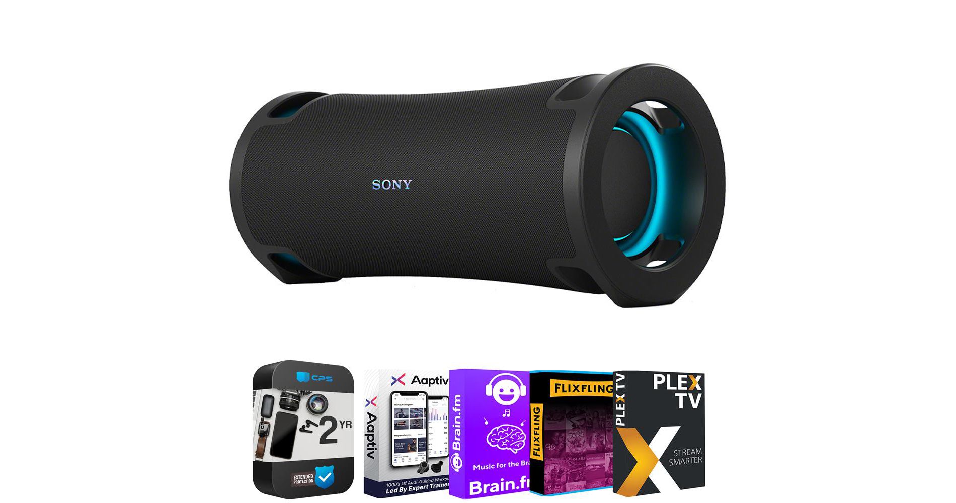 Sony X-Series Strong Bass Wireless BT Speaker + Audio Bundle & 2 Year Warranty Plan