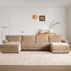 142" Chenille 6-Seat Modular U-Shaped Sectional Sofa with Petal Armrests, USB & Type-C Charging Ports, and Movable Ottoman - 3 of 4