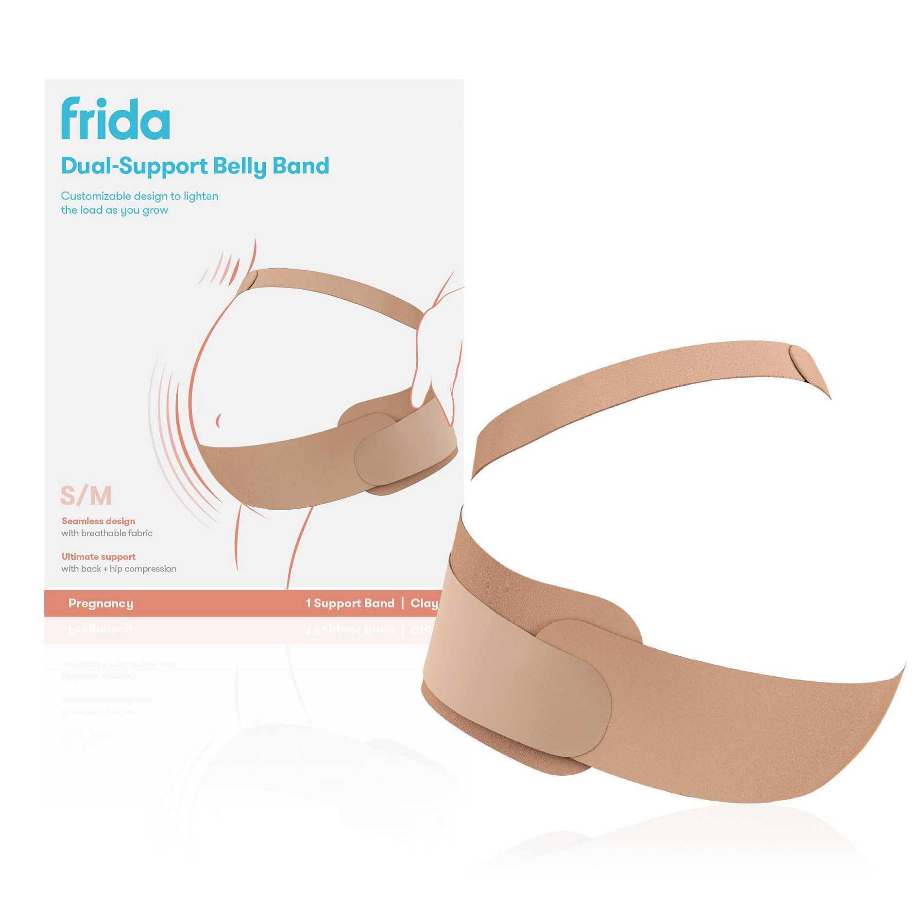 Frida Mom Dual Support Maternity Belly Band, Hip & Pelvis - Tan