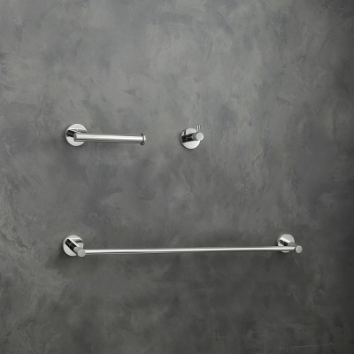 Freya Chrome 3-Piece Stainless Steel Bathroom Hardware Set