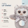 Bearington Baby Lil' Owlie Plush Stuffed Animal Gray Owl Soft Ring Rattle, 5.5" - 2 of 4