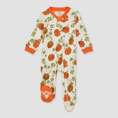 Image of Burt's Bees Baby® Baby Thankful Pumpkins Sleep N' Play - Carrot Orange Newborn