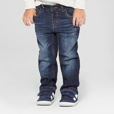 Baby Boys' Pull-On Straight Fit Jeans - Cat & Jack™ Dark Wash 12M