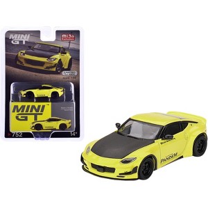Nissan Z "Pandem" Ikazuchi Yellow with Carbon Hood Limited Edition to 4800 pieces Worldwide 1/64 Diecast Model Car by Mini GT - 1 of 4