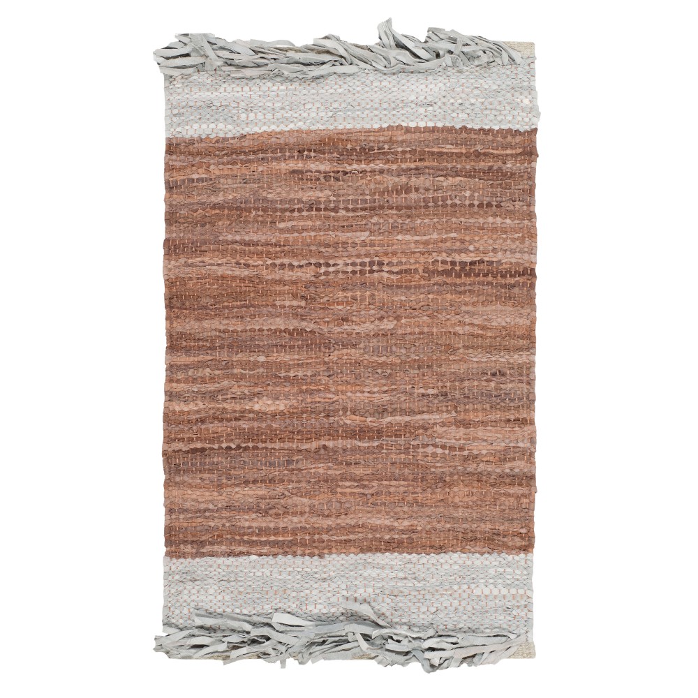 2'x3' Color Block Woven Accent Rug Light Gray/Brown - Safavieh