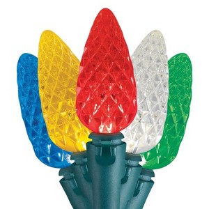 Celebrations Blue LED C6 Multicolored 50 CT String Christmas Lights 16 FT - 1 of 2