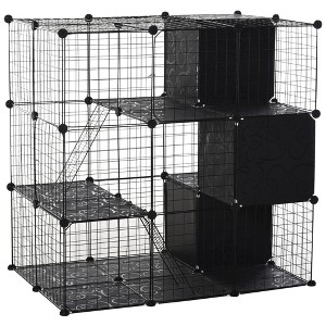 Gulches 56 Panel Black Pet Playpen with Doors and Ramps - 1 of 4