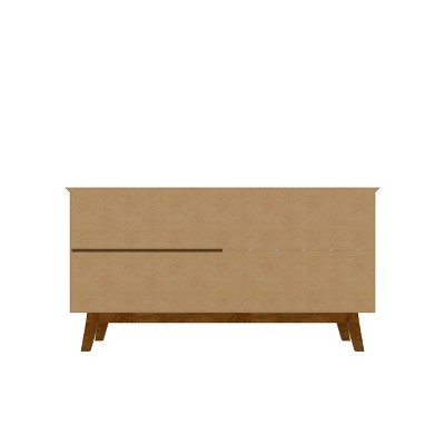 63" White Solid Wood Mid-Century Modern Sideboard