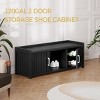 Syemin Shoe Racks Shoe Storage Cabinet Waterproof UV-Resistant Entryway Storage Bench Indoor Outdoor Shoe Organizer, Black, 46.85"*17.32"*17.91" - 4 of 4