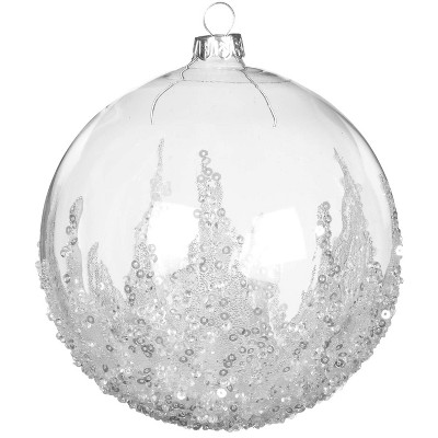 Sullivans Ball with Stones Ornament 5.5"H Clear
