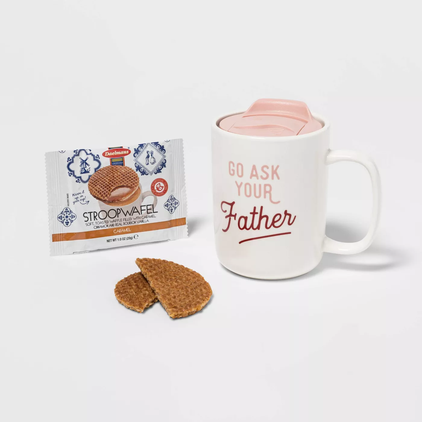 14oz Stoneware Go Ask Your Father Traveler Mug and Stroopwafel White - Threshold™ - image 2 of 2