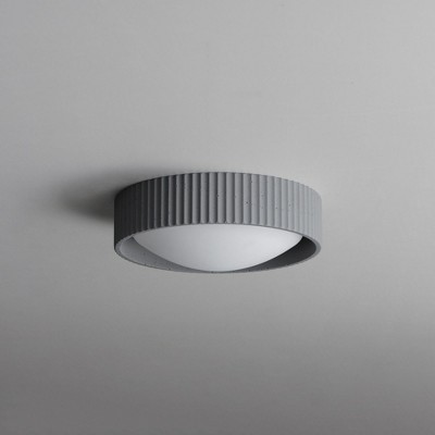 Gray Drum LED Flush Mount Ceiling Light