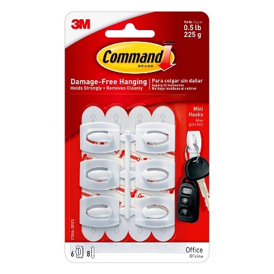 6ct 3M Command Hooks (Mini) - White