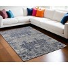 Blue and Ivory Abstract Hand Woven Worn Faded Area Rug - 2 of 4
