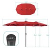 Sonkuki 13 x 7.2ft Solar-Powered Double-Sided Patio Umbrella with Large Canopy Outdoor Table Umbrella for Garden, deck and pool - 3 of 4