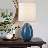 C Cattleya 19in. Modern Ceramic Table Lamp with Linen Shade for Nightstand - 4 of 4