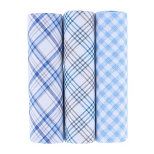 CTM Men's Boxed Fancy Cotton Patterned Handkerchiefs (3 piece set) - 1 of 4