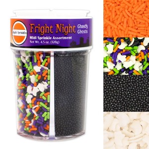 Mystic Sprinkles Fright Night Ghastly Ghosts Midi Sprinkle Assortment 4.5oz - 1 of 4
