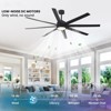 Aoibox 72 Inch Modern Ceiling Fan with Light and Remote, 8 Blades, 6 Speed, Reversible DC Motor, Super Thin Design, Black - 2 of 4