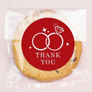 Big Dot of Happiness Cherry Red Wedding Thank You Stickers and Clear Cookie Bags, Cellophane Treat Bags 4.25x7 IN for Candy or Baked Goods - 25 Count - 1 of 4