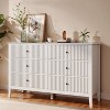 Heynemo Fluted 6 Drawer Dresser, Modern Closet Organizer Dressers, Double Chest of Drawers with Soft Close Drawers, Wood Storage Cabinet, White - 3 of 4