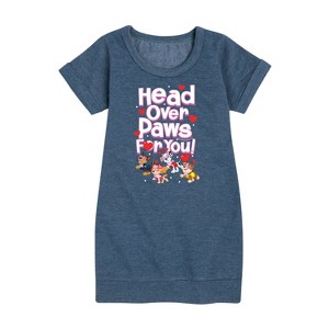 - Paw Patrol - Head Over Paws For You Graphic Short Sleeve Fleece Dress - 1 of 4