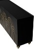 ZRUN FURNITURE Modern Fluted 4-Door Sideboard Buffet, Black Storage Cabinet with Adjustable Shelves for Kitchen, Dining Room & Living Room - 2 of 4