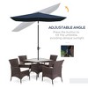 6.5' x 10' Rectangular Market Umbrella, Patio Outdoor Table Umbrella with Crank and Push Button Tilt - 4 of 4